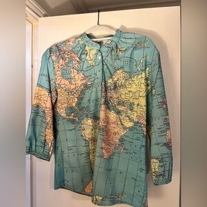 Light Blue Global Blouse